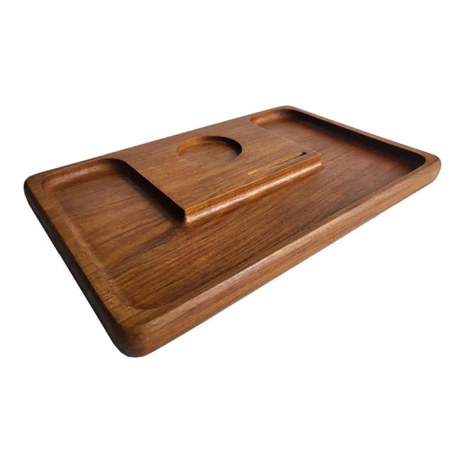 1970 Teak Wood Cheese/Charcuterie Board or Desk Organizer by Kalmar For Sale - Image 11 of 11