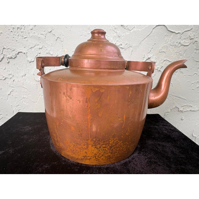 Mid-Century Modern Vintage Finnish Copper Kettle by Rothberg Oy, Turku – 1.8l, Mid-20th Century Scandinavian Design For Sale - Image 3 of 12