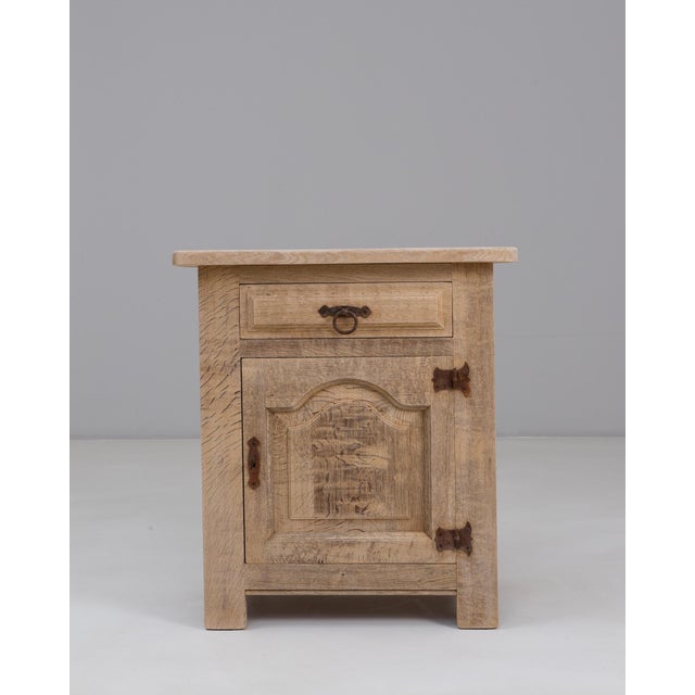 French Provincial 1970s French Oak Buffet With Paneled Door For Sale - Image 3 of 18