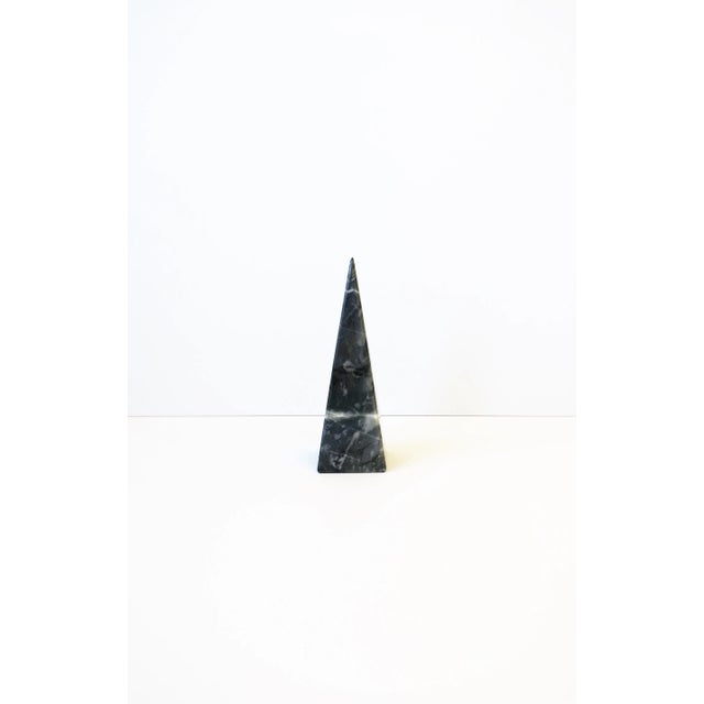 Black and White Marble Pyramid Decorative Object For Sale - Image 4 of 13