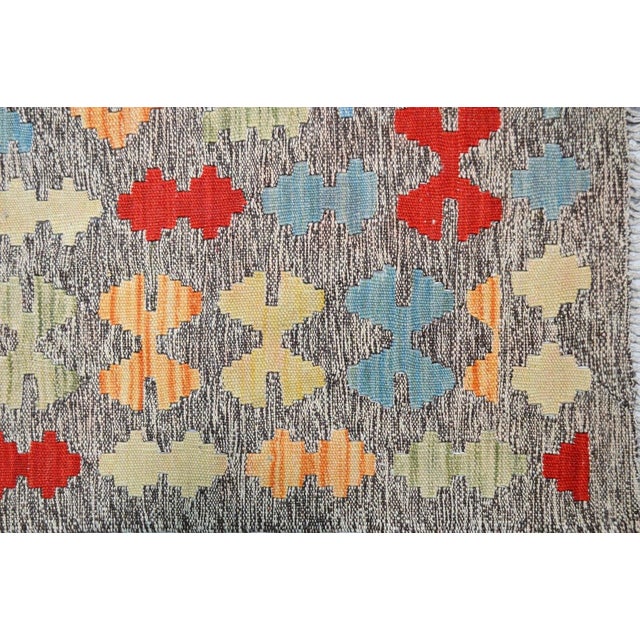 2010s Afghan Maimana Flatweave Kilim Wool Rug, 6'4''x9'5'' For Sale - Image 5 of 6