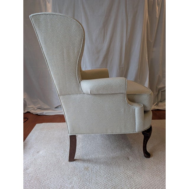 Wing Back Chair and Ottoman For Sale - Image 12 of 18