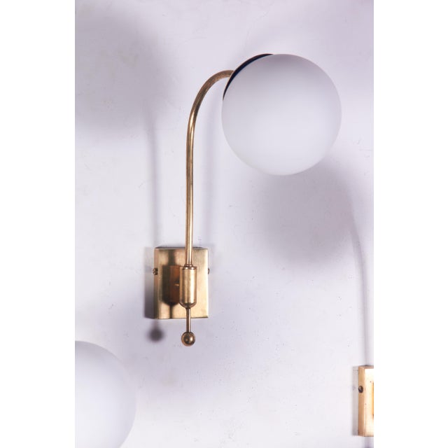Stilnovo Brass Wall Lights in the style of Stilnovo, 1950s, Set of 4 For Sale - Image 4 of 17