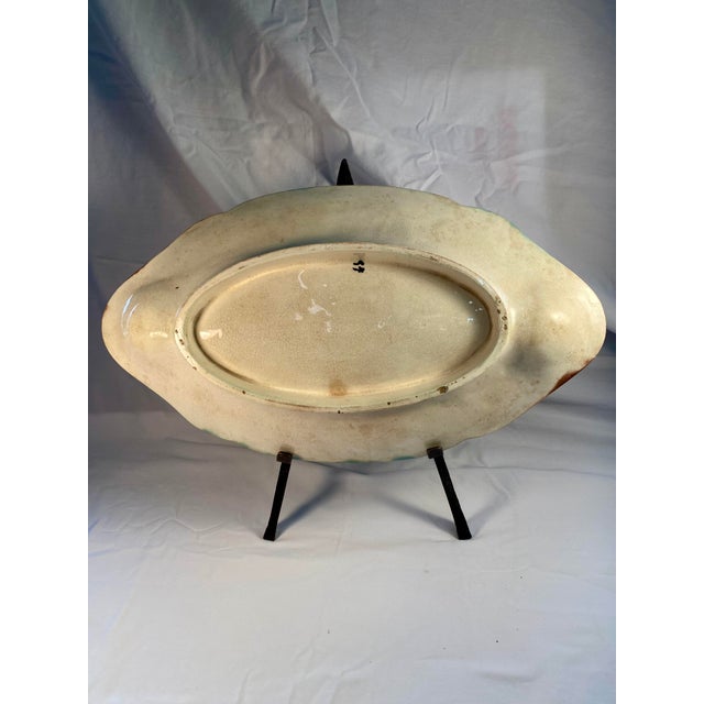 French Antique, French Majolica Asparagus Platter - 1900s For Sale - Image 3 of 8