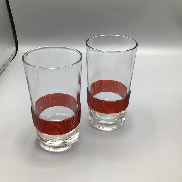 Transparent Federal Highball Glasses and Caddy-Set of 9 For Sale - Image 8 of 13