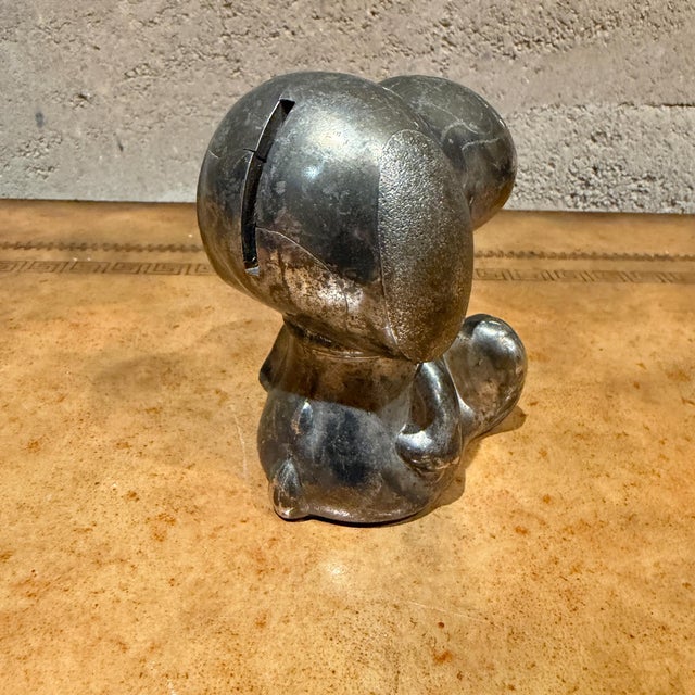 Vintage Silver-Plated Snoopy Peanuts Money Box Can Bank Leonard For Sale In San Diego - Image 6 of 10