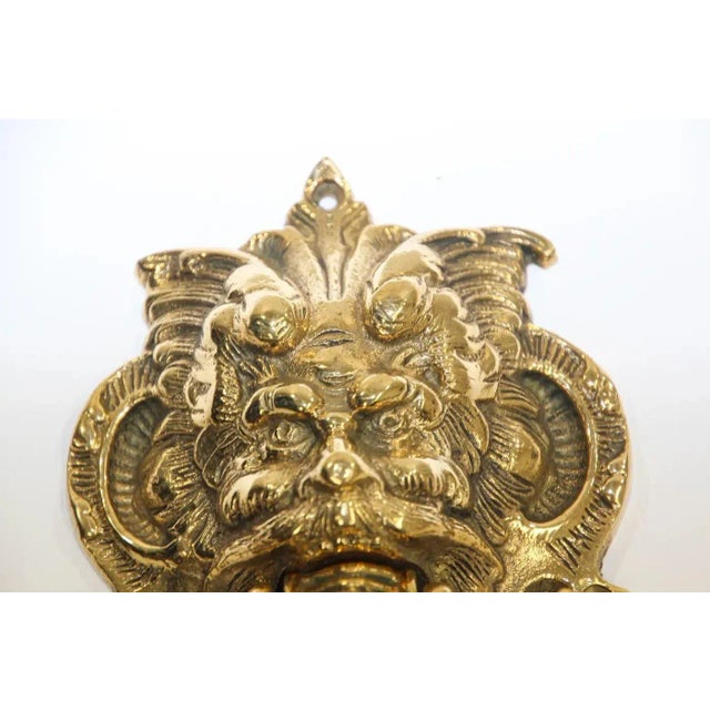 Metal Vintage Solid Brass Italian Gothic Devil Door Knocker For Sale - Image 7 of 11