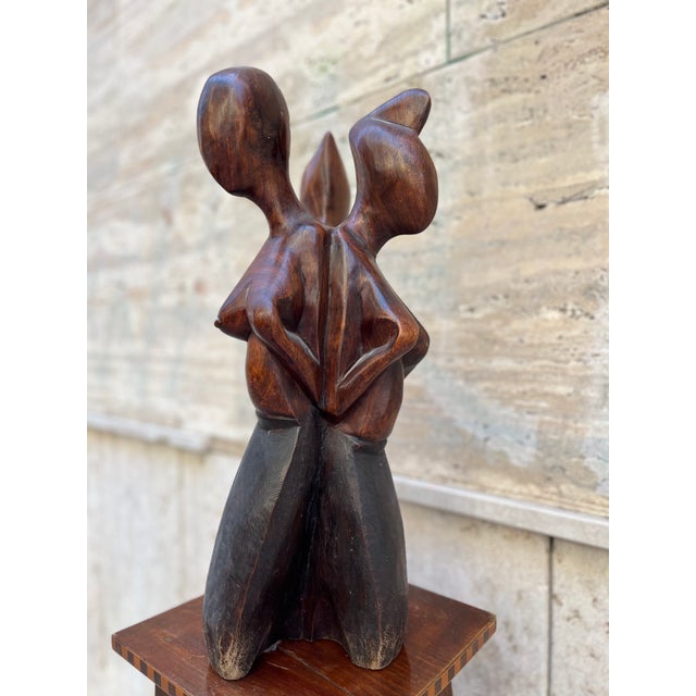 African Wooden Sculpture Union of Women, 1890s For Sale - Image 5 of 7