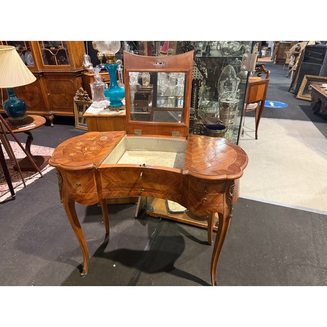 1930s Louis XVI Marquetry Dressing Table, 1930s For Sale - Image 5 of 6