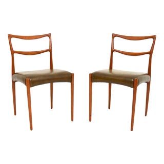Danish Teak and Leather Chairs by Henry Klein for Bramin, 1960s, Set of 2 For Sale