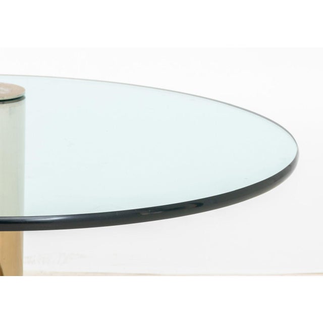 Modern Circular Glass Top Gilt Metal Coffee Table For Sale - Image 4 of 8