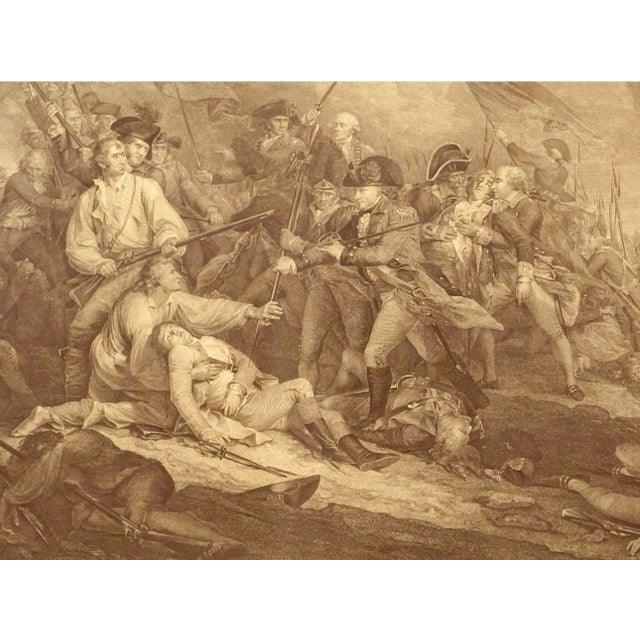 An early 19th-century American historical engraving after John Trumbull’s celebrated Revolutionary War painting, “The...