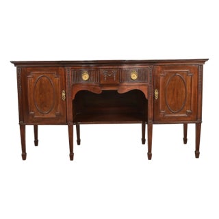 Antique French Regency Louis XVI Carved Mahogany Sideboard or Bar Cabinet For Sale