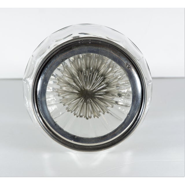 1940s Vintage Pewter and Glass Claret Decanter with Serpent Handle For Sale - Image 5 of 7