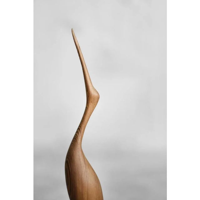 Brown Danish Mid-Century Modern Wood Crane Figurine, 1960s For Sale - Image 8 of 11