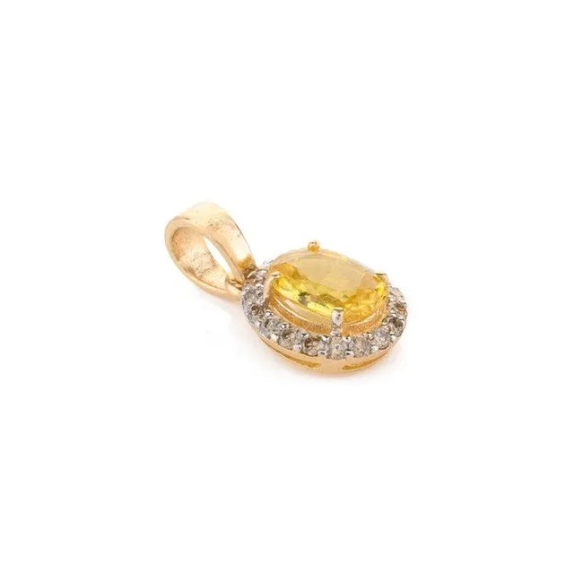 18k Gold Yellow Sapphire & Diamodn Jewelry Set- 4 Pieces Thanksgiving Gifts For Sale - Image 12 of 17
