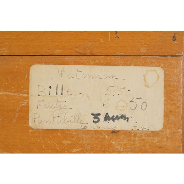 Brown Vintage French J.M. Paillard Wood Art Supply Display Cabinet For Sale - Image 8 of 16