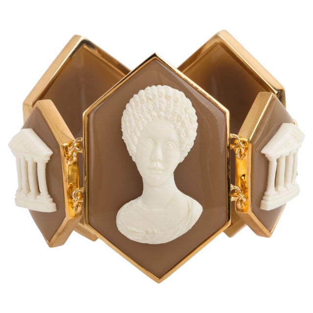 Miriam Salat Italian Cameo Bracelet Set In Sterling Silver & 18 K Gold Plating This Miriam Salat bracelet features coffee...