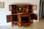 Antique Oak Sideboard Buffet With Leaded Glass Cabinets & Mirror For Sale In Miami - Image 6 of 7