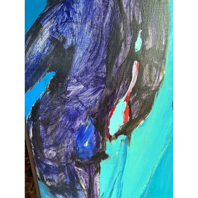 Vintage Mid Century Modernist Abstract Expressionist Painting by Joanne Cooper C. 1970s For Sale - Image 12 of 13