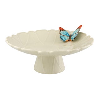 Bordallo Pinheiro Cloudy Butterflies Cake Stand, 15" For Sale