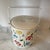 Vintage Mid Century Primary Floral Vinyl Ice Bucket Clear Acrylic Handle & Knob