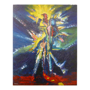 "Rio" Colorful Expressionistic Oil and Acrylic Painting by Scott Spencer