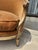 Old French mohair velvet settee. Rich cognac color velvet. Beautiful patina to the frame. Nail head details. Comfortable...