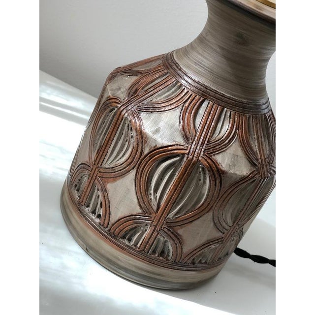 Italian Brown Ceramic Table Lamp, 1960s For Sale - Image 9 of 11