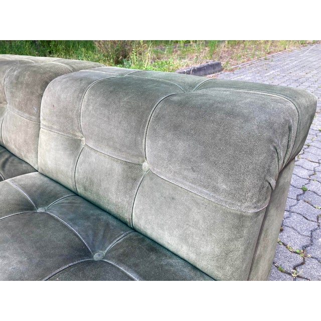 Vintage Green Suede Modular Sofa, 1970s, Set of 5 For Sale - Image 12 of 18