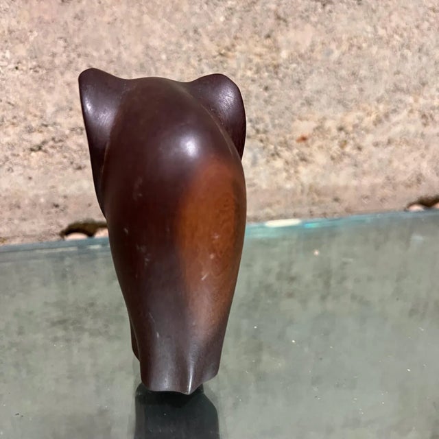 1970s Modernist Mini Elephant Sculpture Wood For Sale - Image 4 of 5