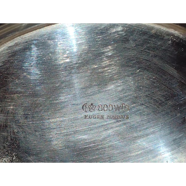 Wilhelm T. Binder Antique Eugen Marcus German Silver Tea Set Marked 800 Wtb Mfg. Wilhelm Binder- 5 Pieces For Sale - Image 4 of 12