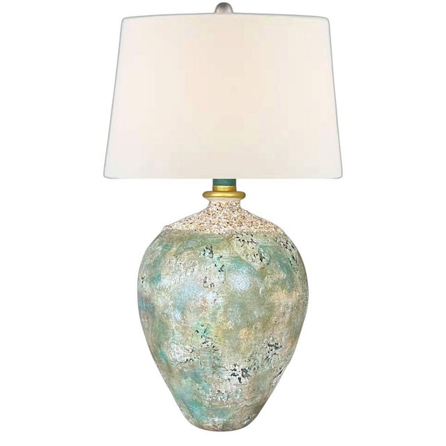 This is a contemporary, one-of-a-kind table lamp base, a studio original made in the United States. It was originally...