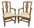 Vintage Pair of Georgian III Style Mahogany Armchairs With Upholstered Seats For Sale