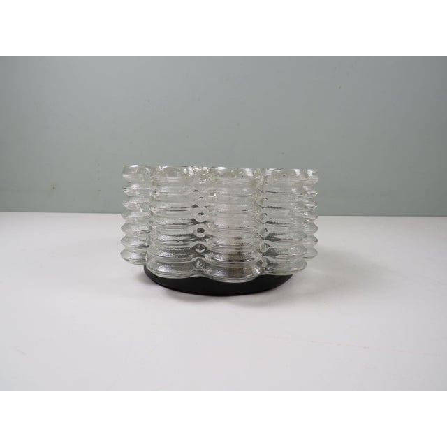 Architectural Textured Glass Flush Mount by Wila Leuchten, Germany, 1970s For Sale - Image 8 of 14