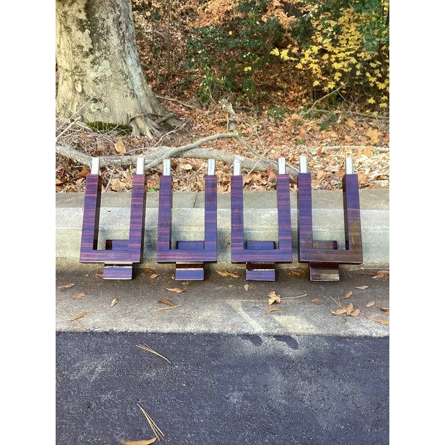 Pair of Vintage J. Robert Scott Ribbon Striped Mahogany "Prince Charles" Wall Sconces For Sale - Image 10 of 10