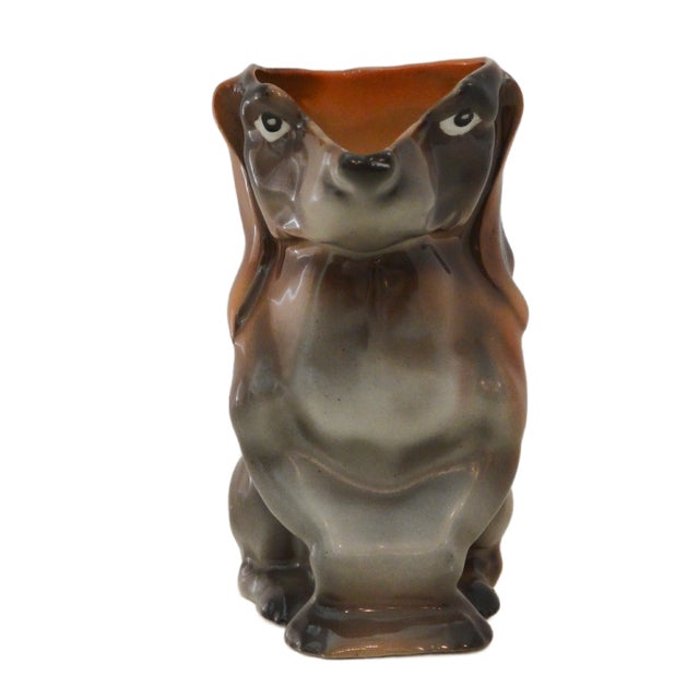 Antique Royal Bayreuth Figural Dachshund Porcelain Creamer, C. 1902-1920s For Sale - Image 4 of 9