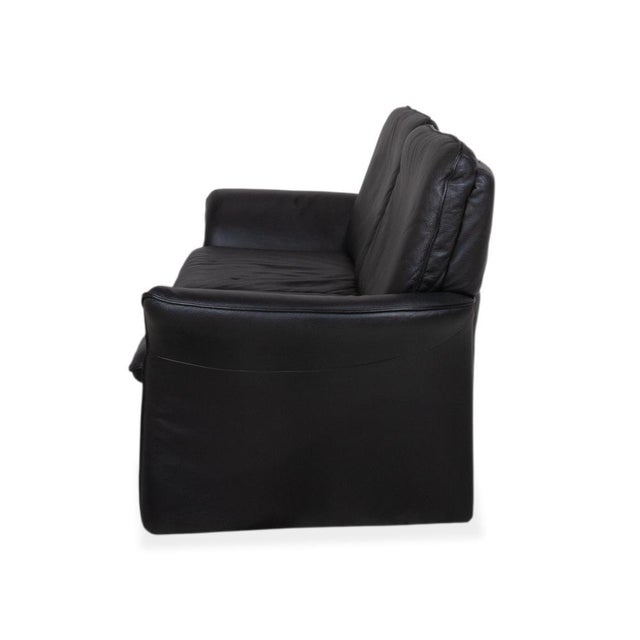Three-Seater Sofa in Black Leather from Musterring For Sale - Image 10 of 11