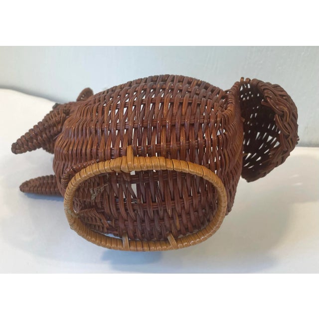 Brown Vintage Wicker Squirrel Shaped Basket For Sale - Image 8 of 8