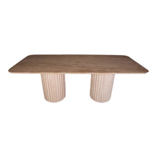 Raye Travertine Dining Table 78" For Sale