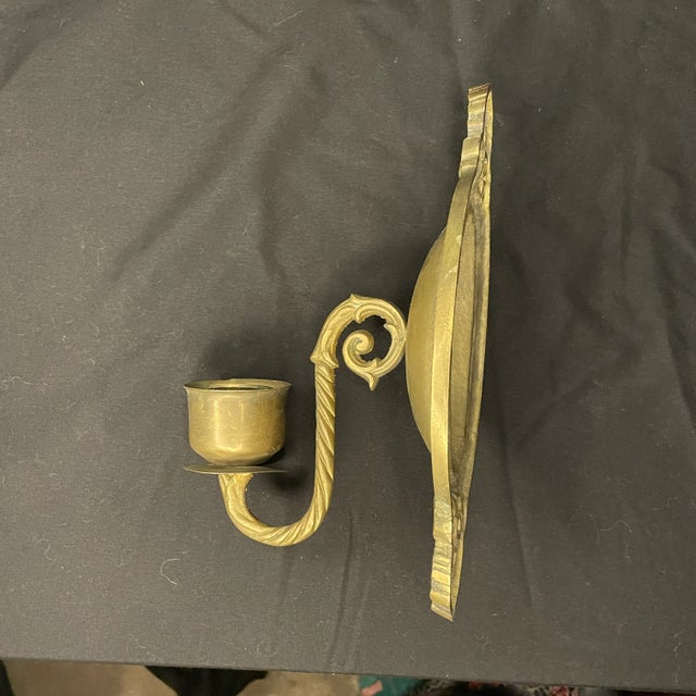 French Antique Brass Wall Sconce For Sale - Image 3 of 7