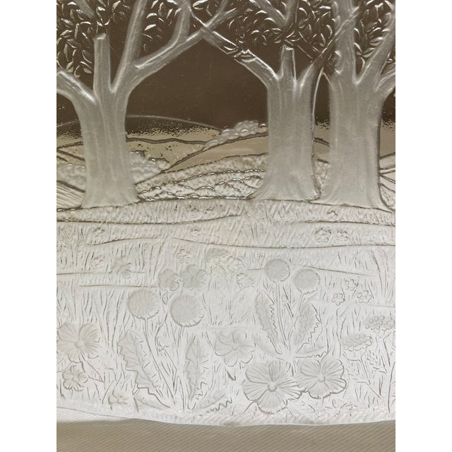 Glass Early 21st Century Walther Glass Platter With Nature Scene Etching For Sale - Image 7 of 13