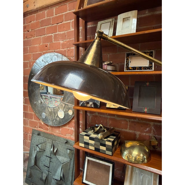 2 Toned Brass Adjustable Floor Lamp, 1950s For Sale In Los Angeles - Image 6 of 9