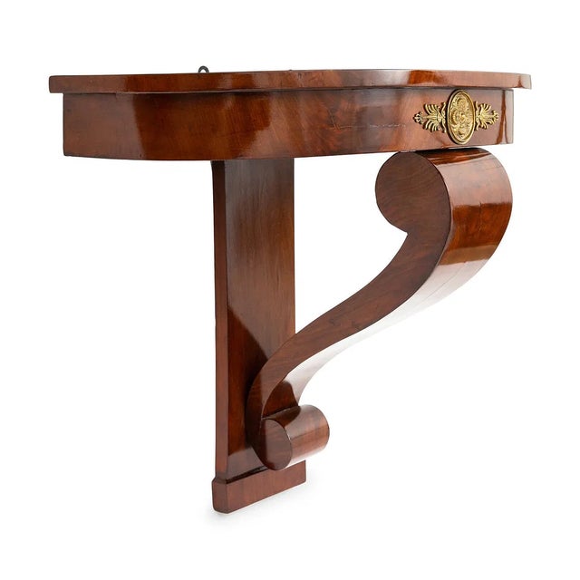 Mid 19th Century French Empire Style Parcel Gilt Bronze Mounted Mahogany Pier Mirror & Console For Sale In West Palm - Image 6 of 7