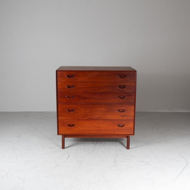 Wood Cassettiera in Teak by Peter Hvidt and Orla Mølgaard-Nielsen for Søborg Møbelfabrik, 1950s For Sale - Image 7 of 10