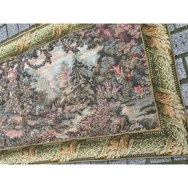 Vintage French Jacquard Verdure Tapestry in the style of Aubusson, 1970s For Sale - Image 6 of 18