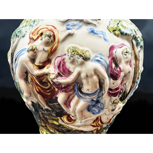 Mythological Ceramic Art Vase attributed to Capodimonte For Sale - Image 17 of 18
