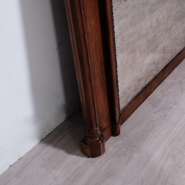 Antique Walnut Fireplace Mirror, 1800s For Sale - Image 5 of 18
