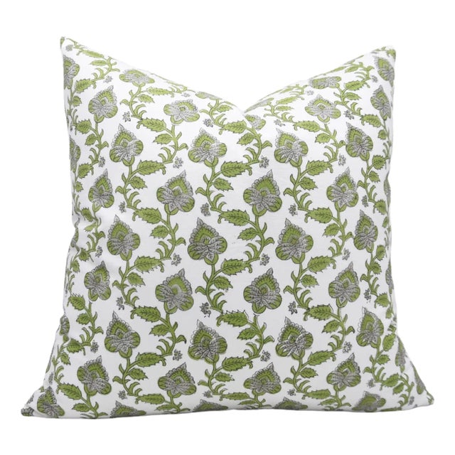 Fabdivine Handmade Block Printed Cushion Cover 26x26 Inch Thick Cotton White-Madhubala For Sale