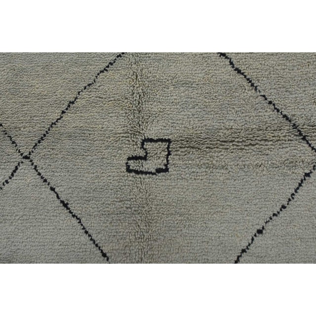 Moroccan Rug 8’3” X 10’2” Gray Wool Contemporary Hand-Knotted Carpet For Sale - Image 9 of 14